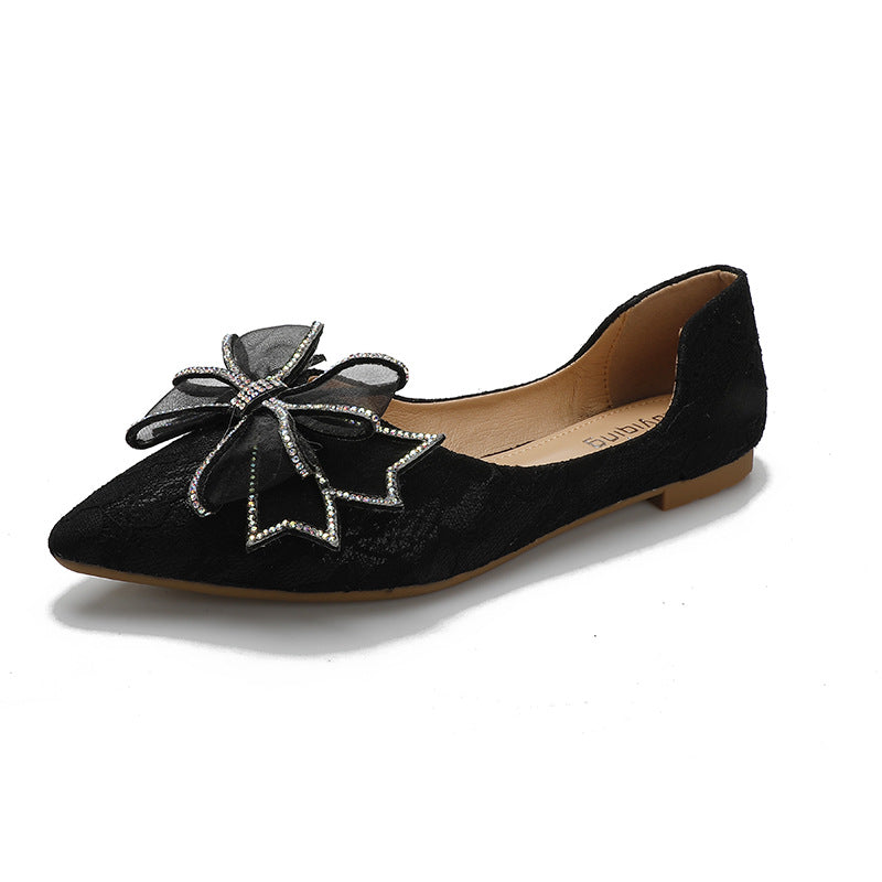 Lace bow exquisite women's shoes