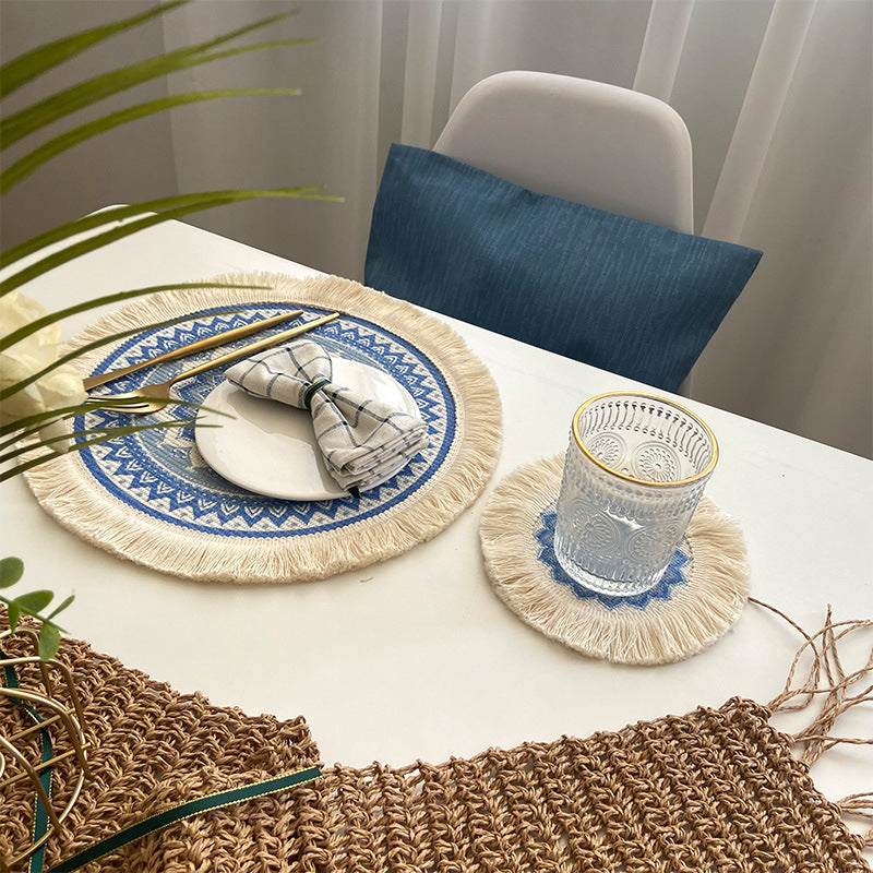 Light Luxury Bohemian Style Woven Cotton Placemats