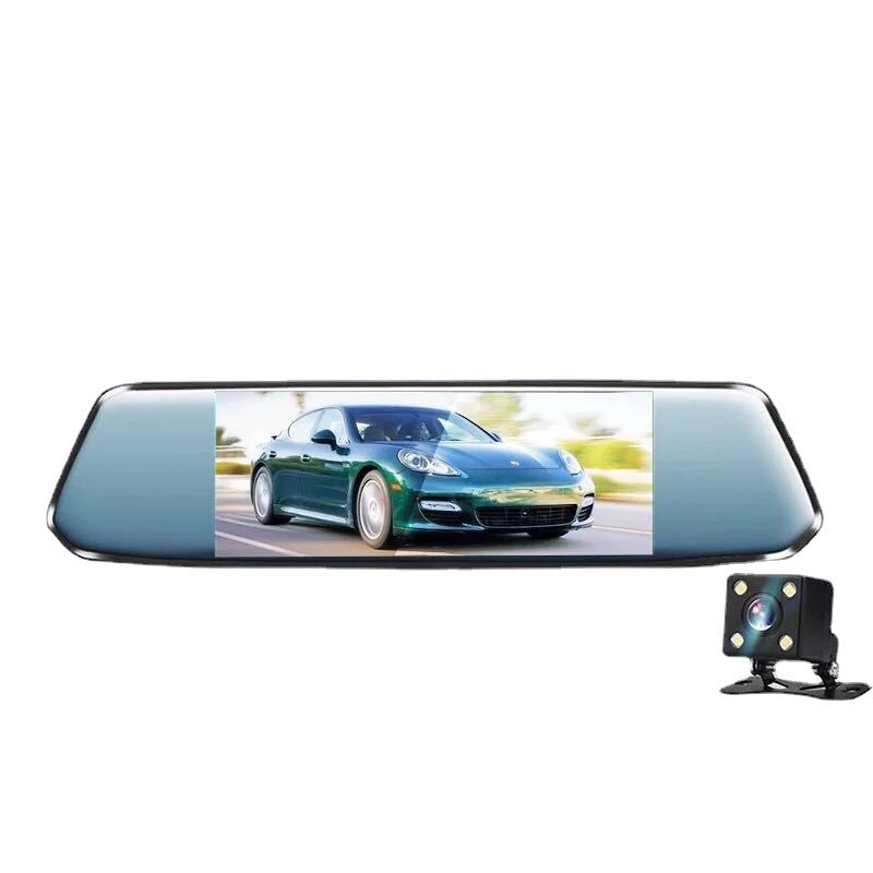 Car 7 Inches Touch Rearview Mirror Tachograph HD 1080P Front and Rear Double Recording Reversing Image