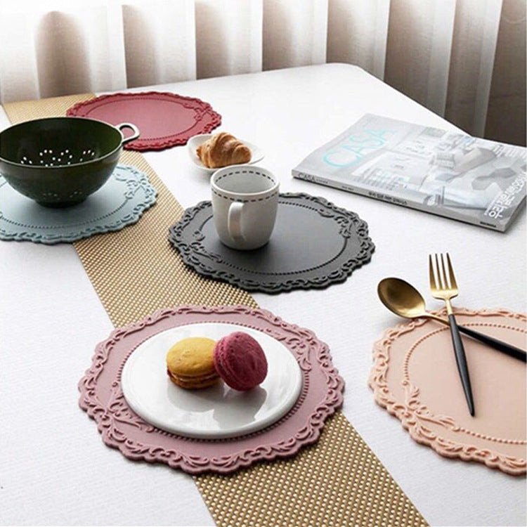 Nordic Ins Style Lace Embossed Silicone Placemat