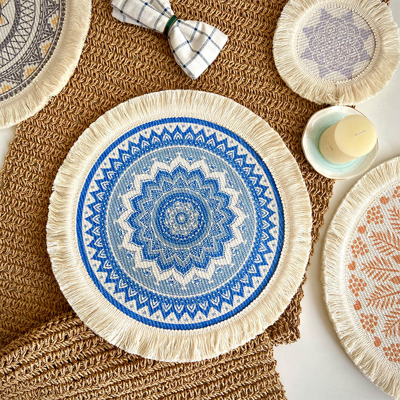 Light Luxury Bohemian Style Woven Cotton Placemats