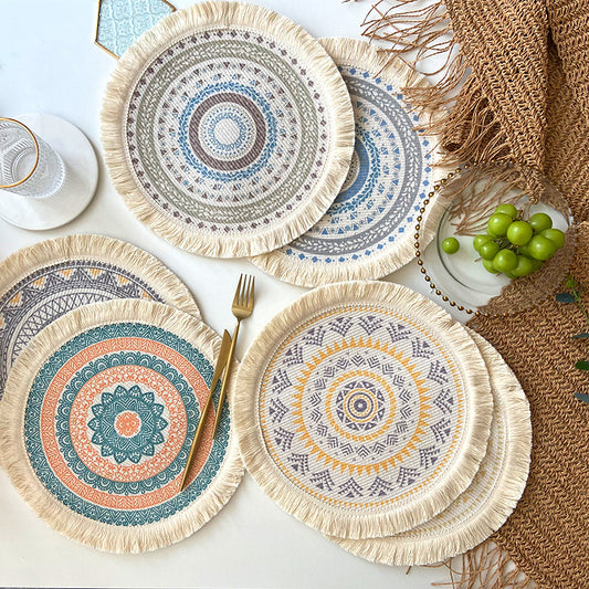 Light Luxury Bohemian Style Woven Cotton Placemats