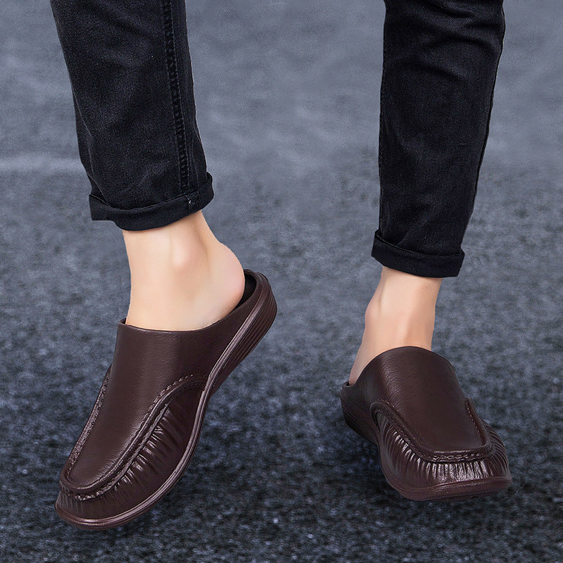 New Men's Breathable Half Slippers Casual Shoes Fashion Fashion Thin Shoes Outdoor Men's Loafers