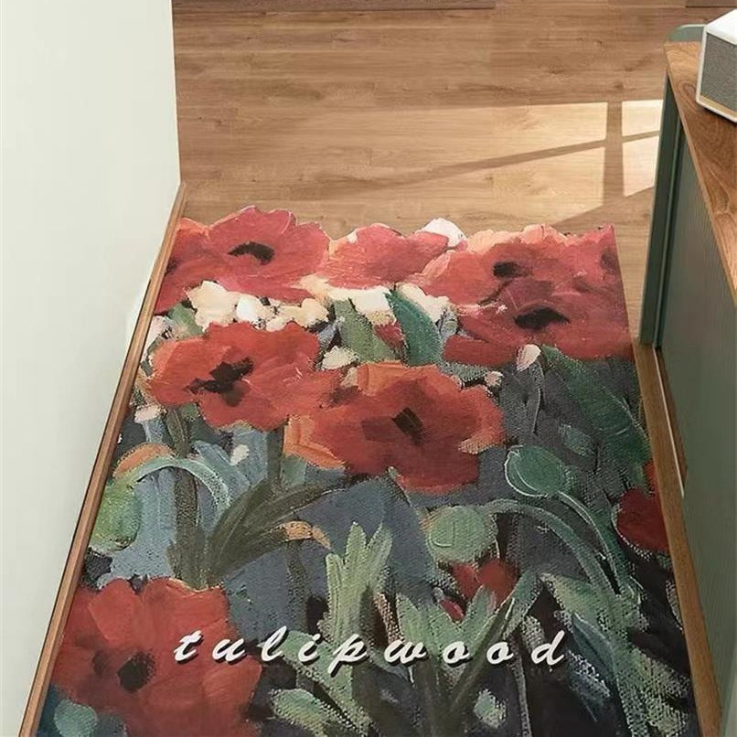 Cuttable Oil Painting Flower Entrance Door Mat