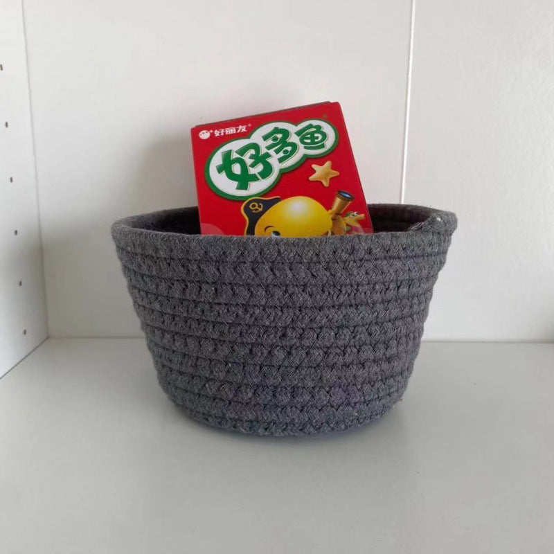 Fabric Woven Desktop Living Room Cotton Thread Snack Storage Basket