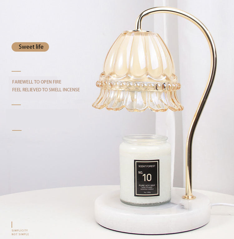 Marble Wax Melting Flower Fragrance Lamp Heating Candle Lamp