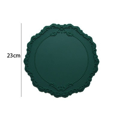 Nordic Ins Style Lace Embossed Silicone Placemat