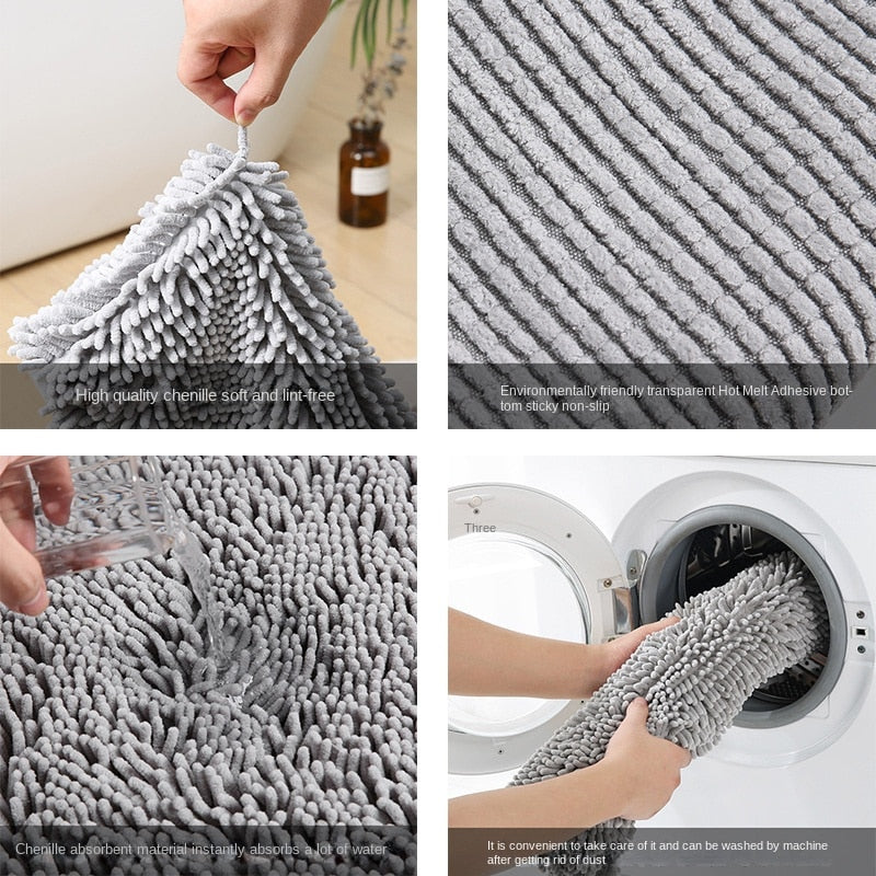 Chenille Living Room Carpet Plush Absorbent Floor Mat