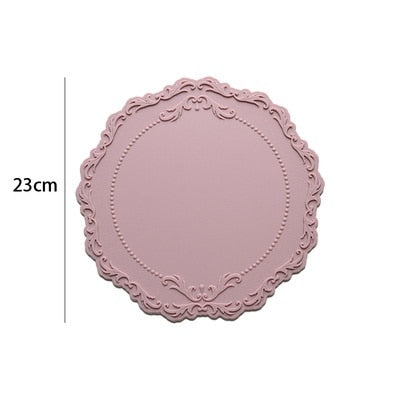 Nordic Ins Style Lace Embossed Silicone Placemat