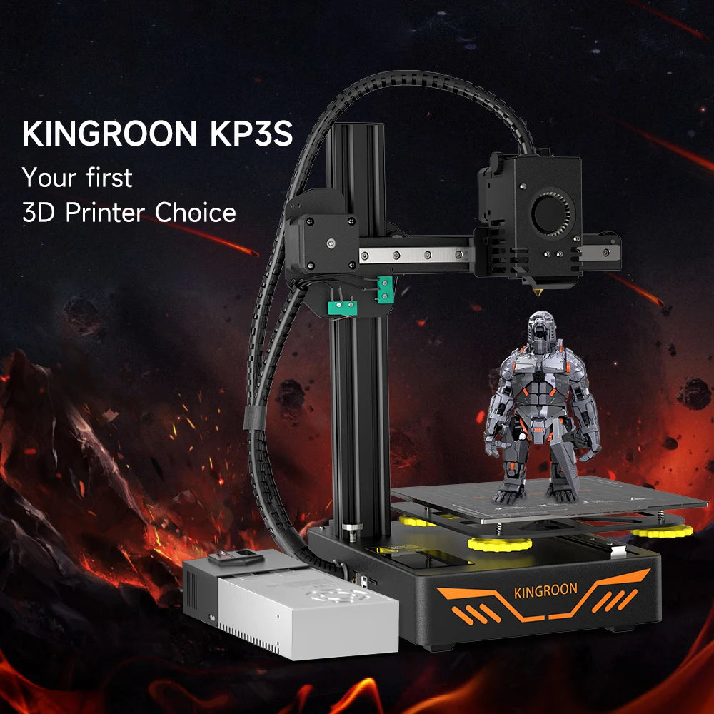 KINGROON KP3S DIY 3D Printer Kit impressora 3d Upgraded Direct Extruder TMC2225 Driver Double Metal Guide Rail 180*180*180mm