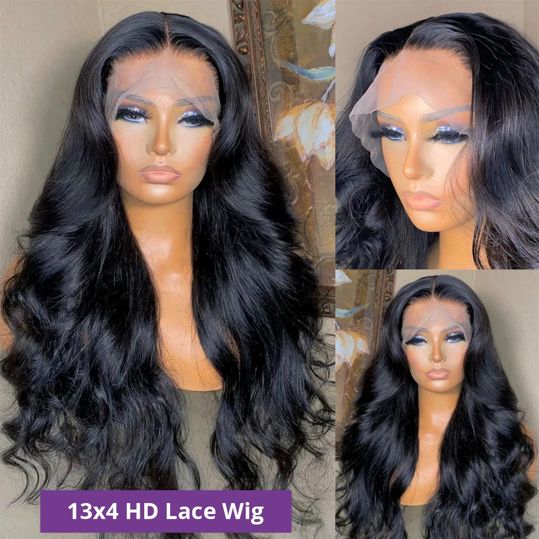 13x6 HD Lace Wigs Brazilian Body Wave Lace Frontal Wig 30 40Inch Glueless 13x4 Human Hair Lace Frontal Wig For Women 250 Density