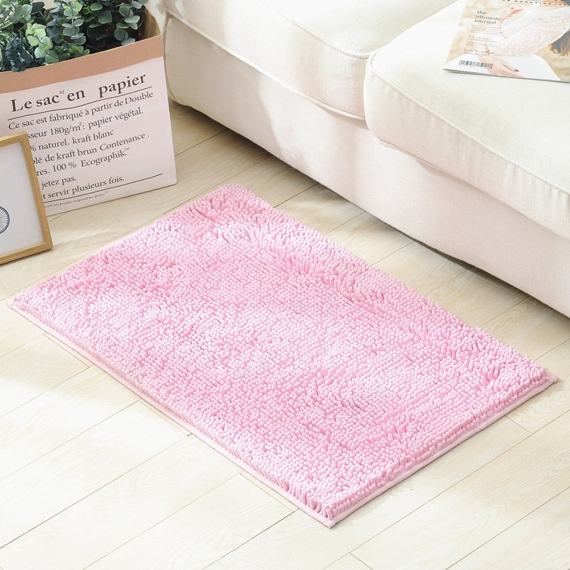 Chenille Living Room Carpet Plush Absorbent Floor Mat