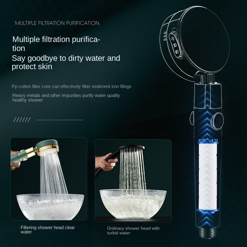 Handheld Supercharged Shower Head  Household Single Head Shower Pressure Filter  Set