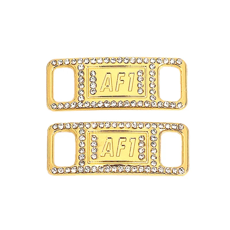 New AF1 Diamond Shoe Charms Fashion Laces Buckle Quality Metal Shoelaces Decorations Chapa Air Force 1 Shoes Accessories