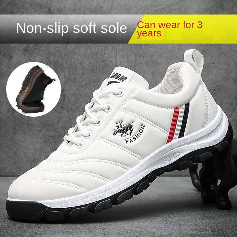 Autumn and Winter Shoes Men's Casual Sports Shoes Korean Style Comfortable White Shoes Student School Running Shoes