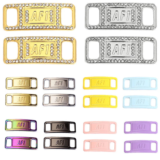 New AF1 Diamond Shoe Charms Fashion Laces Buckle Quality Metal Shoelaces Decorations Chapa Air Force 1 Shoes Accessories