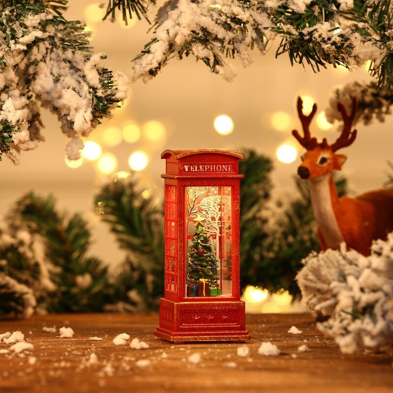 🔥40% Off🔥☃Christmas Telephone Booth Small Oil Lamp Decoration Ornaments