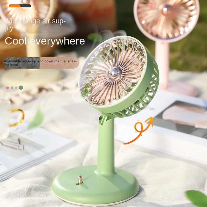 Desktop Fan USB Two Modes Metal Simplicity Mute Retro Personality Angle Adjustable