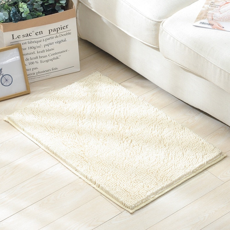 Chenille Living Room Carpet Plush Absorbent Floor Mat