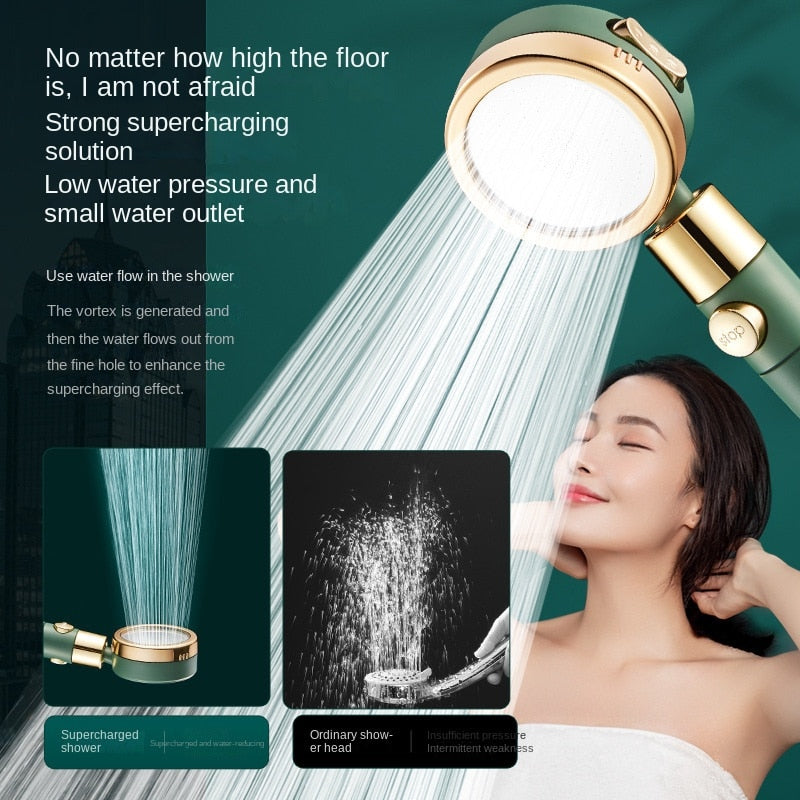 Handheld Supercharged Shower Head  Household Single Head Shower Pressure Filter  Set