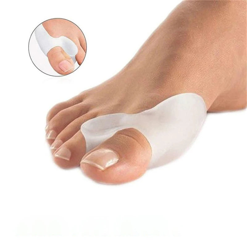 2pcs Silicone Gel Thumb Corrector Bunion Little Toe Protector Separator Hallux Valgus Finger Straightener Foot Care Relief Pads