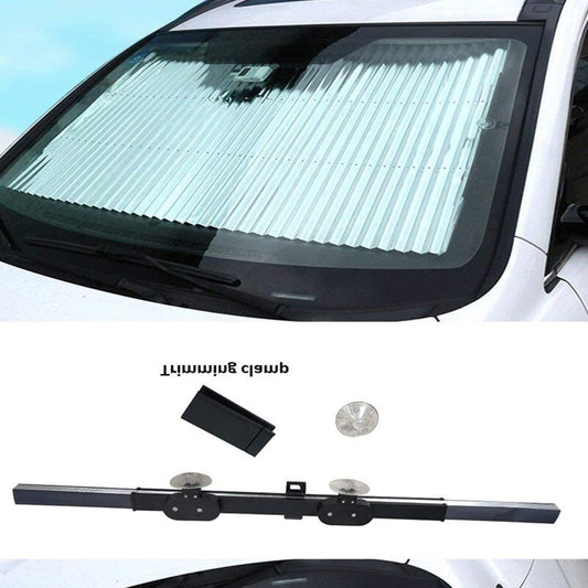 Automatic Retractable Sunshade Thermal Insulation and Sun Protection Creative Car Curtain Summer Front Gear Folding Sun Block