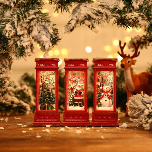 🔥40% Off🔥☃Christmas Telephone Booth Small Oil Lamp Decoration Ornaments