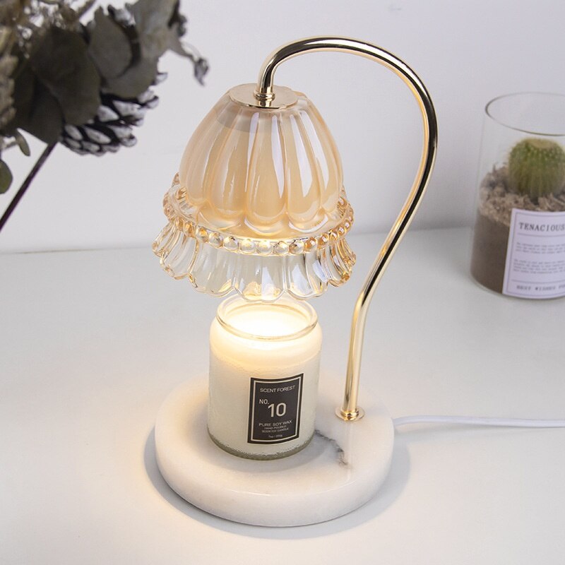 Marble Wax Melting Flower Fragrance Lamp Heating Candle Lamp