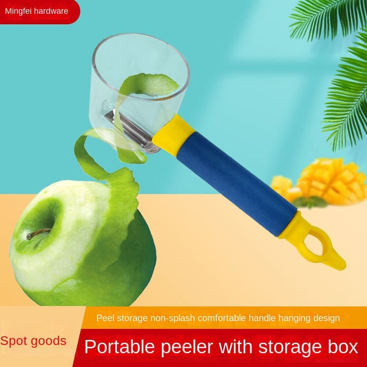 Household Storage Peeler with Tube Vegetable and Fruit Knife Multi-Purpose Peeler Kitchen Stainless Steel