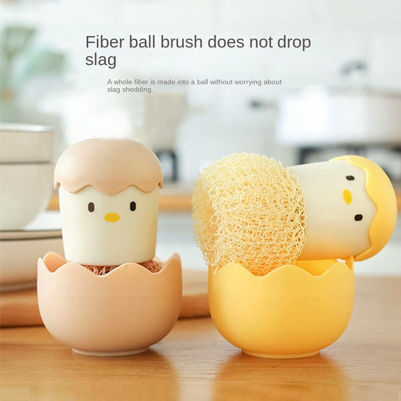 Nano Cleaning Ball Steel Wire Ball Non-Silk Kitchen Household Cute Dish Cleaning Ball with Handle