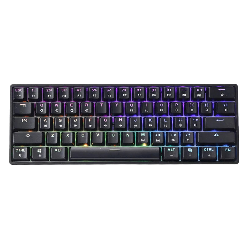 GK61 61 Keys Wired Mechanical Keyboard USB RGB Backlit Keyboard HotSwap Gaming Mechanical Keyboard Gateron Switch