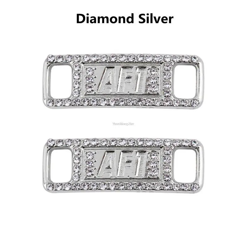 New AF1 Diamond Shoe Charms Fashion Laces Buckle Quality Metal Shoelaces Decorations Chapa Air Force 1 Shoes Accessories