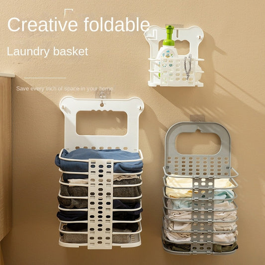 Laundry basket collapsible home bathroom storage basket for dirty clothes wall mounted