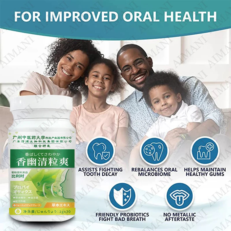 Oral Probiotic Chewable Tablets Improve Mouth Disease Throat Discomfort Gum Disease Bad Breath Oral Care Treatment Supplement