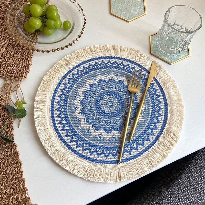 Light Luxury Bohemian Style Woven Cotton Placemats