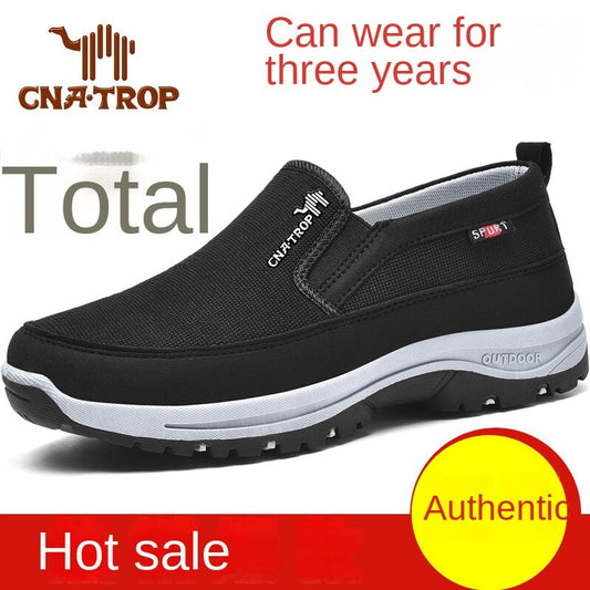 Cross-Border Large Size Casual Sports Shoes Men's Mesh Breathable Walking Shoes Slip-on Lazy Shoes