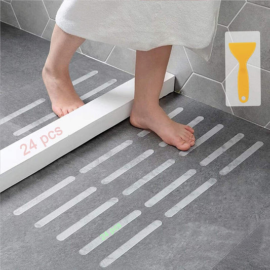 White Anti-Slip Bar Safety Shower Pedal Sticker Bathtub Shower Transparent Self-Adhesive Labels