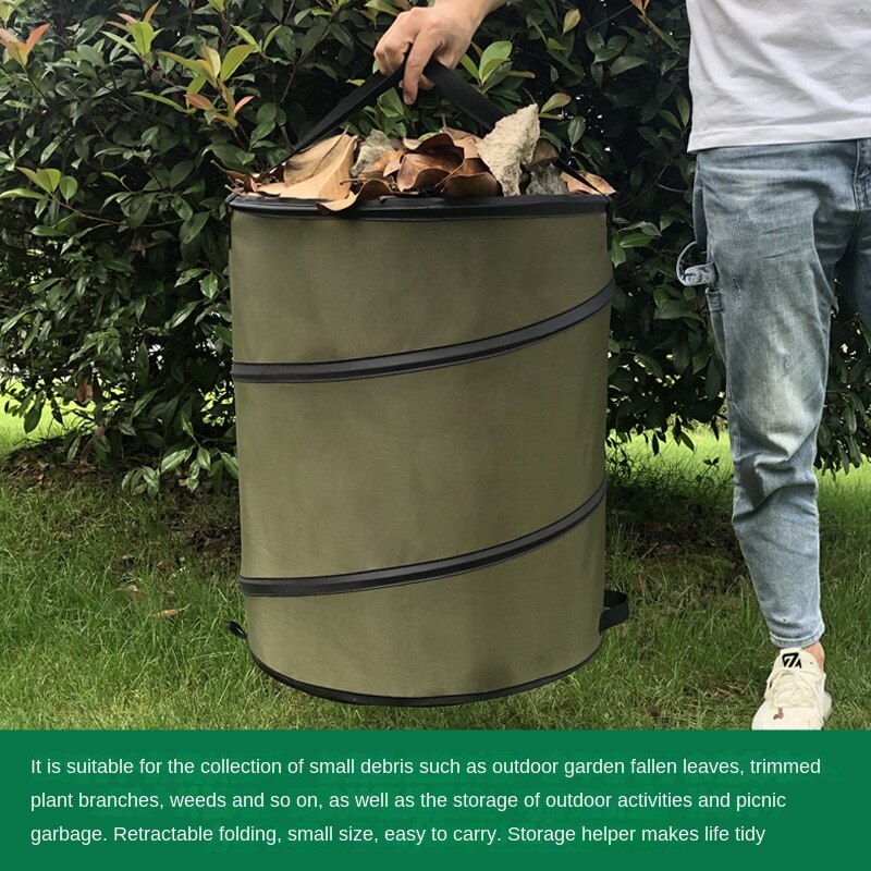 Foldable Oxford Cloth Leaf Litter Bin Outdoor Trash Cans