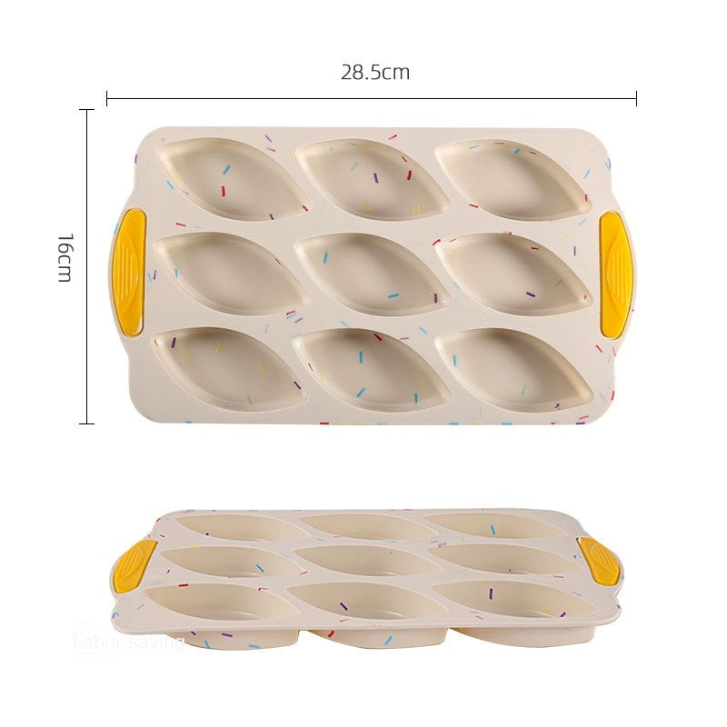 Leaf-Shaped Sandwich Silicone Cake Mold Baking Tray