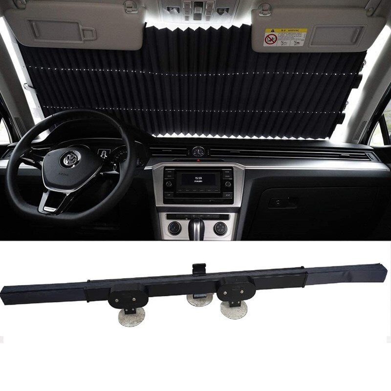 Automatic Retractable Sunshade Thermal Insulation and Sun Protection Creative Car Curtain Summer Front Gear Folding Sun Block