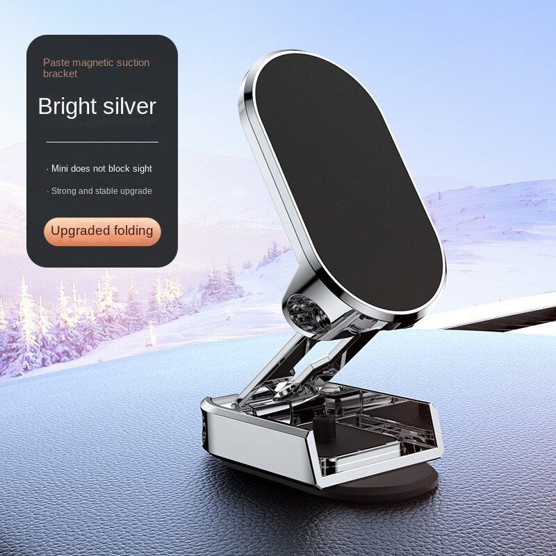 Creative Multi-Angle Positioning Car Alloy Folding on-Board Bracket Strong Magnetic Suction Rotating Height Adjustable Mobile Phone Bracket