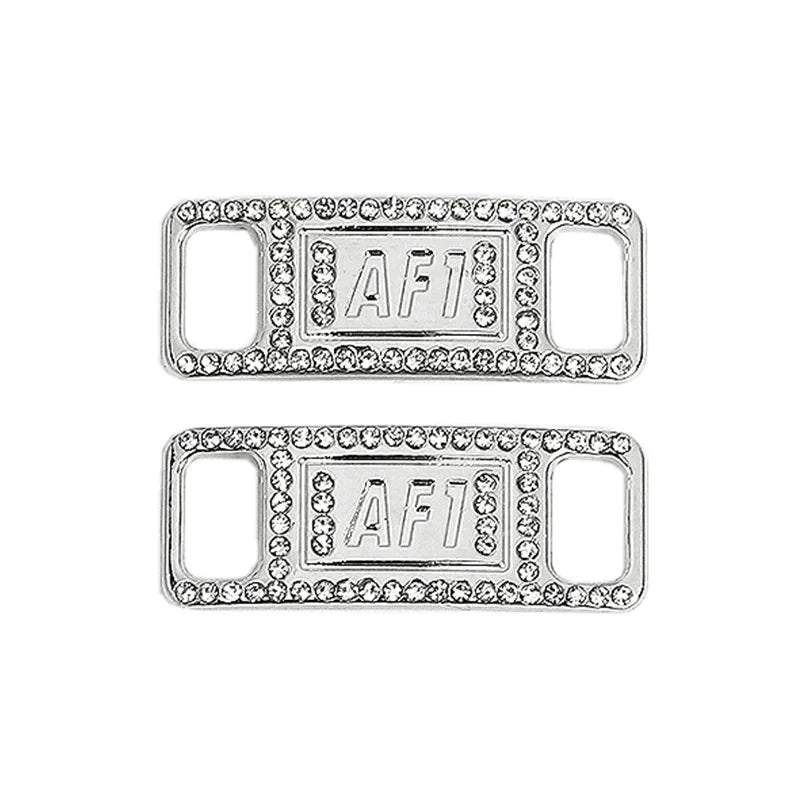 New AF1 Diamond Shoe Charms Fashion Laces Buckle Quality Metal Shoelaces Decorations Chapa Air Force 1 Shoes Accessories