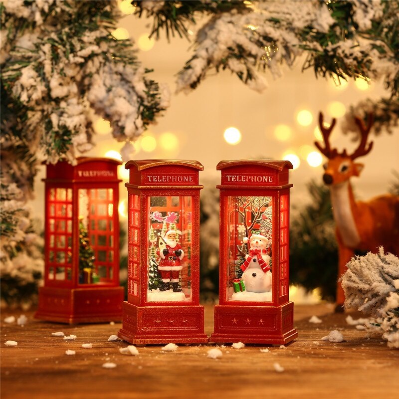 🔥40% Off🔥☃Christmas Telephone Booth Small Oil Lamp Decoration Ornaments