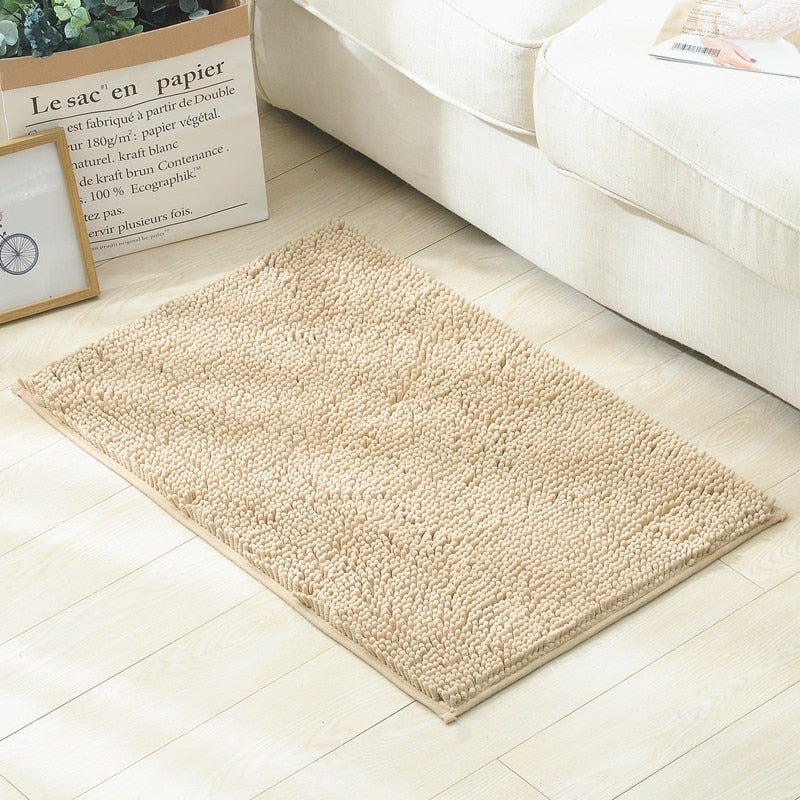 Chenille Living Room Carpet Plush Absorbent Floor Mat