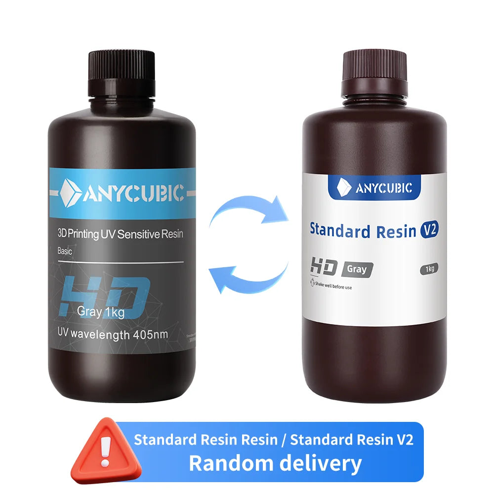 ANYCUBIC 3D Printer Resin Universal 405nm Grey Quick Curing SLA UV Curing Resin for LCD 3D Printer Materials For Mono 2