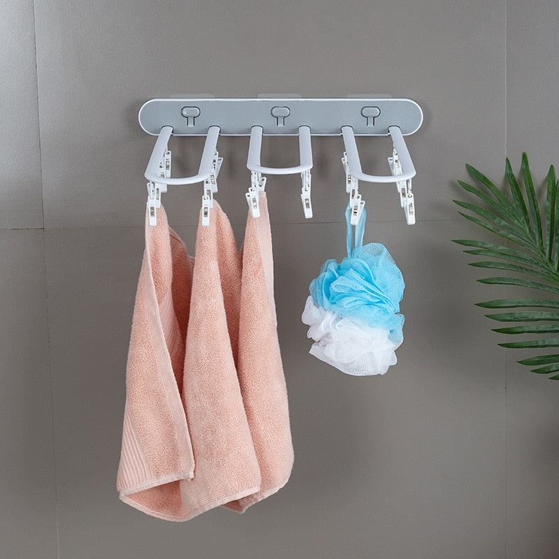 Perforation-Free Foldable Hanging Rotary Multi-function Clip