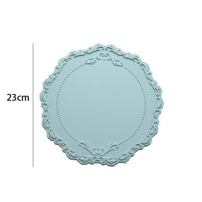 Nordic Ins Style Lace Embossed Silicone Placemat