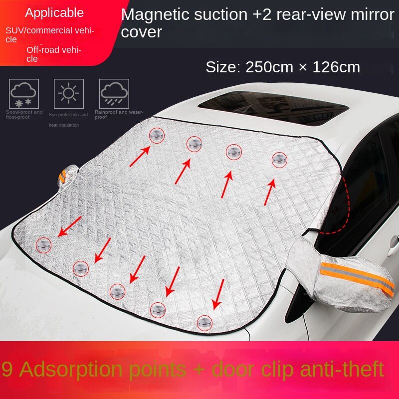 Car Sunshade Sun Shield Dust Cover Heat Insulation Silver Adhesive Cloth Sun Protection Sun Visor Snow Shield Car Light Blocking