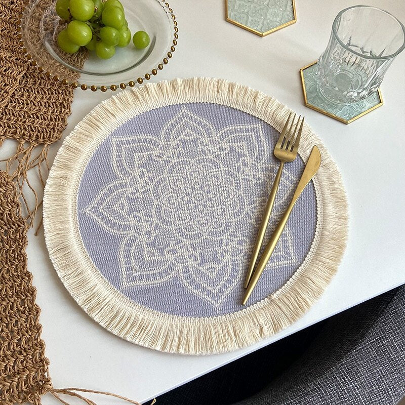 Light Luxury Bohemian Style Woven Cotton Placemats