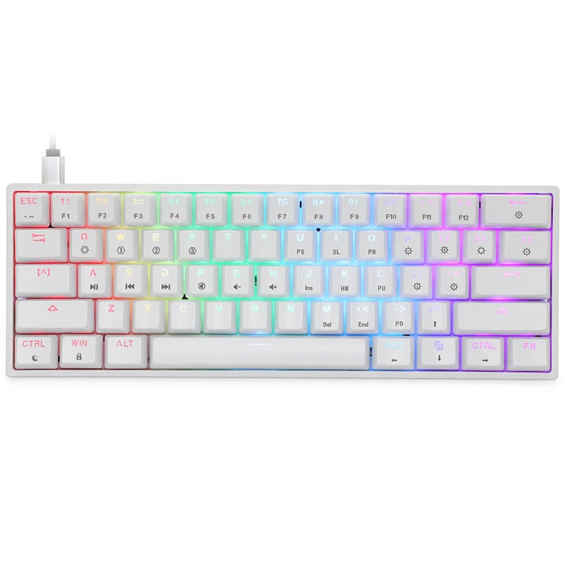 GK61 61 Keys Wired Mechanical Keyboard USB RGB Backlit Keyboard HotSwap Gaming Mechanical Keyboard Gateron Switch